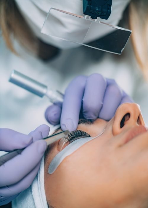 Cosmetologist Doing Lash Lifting